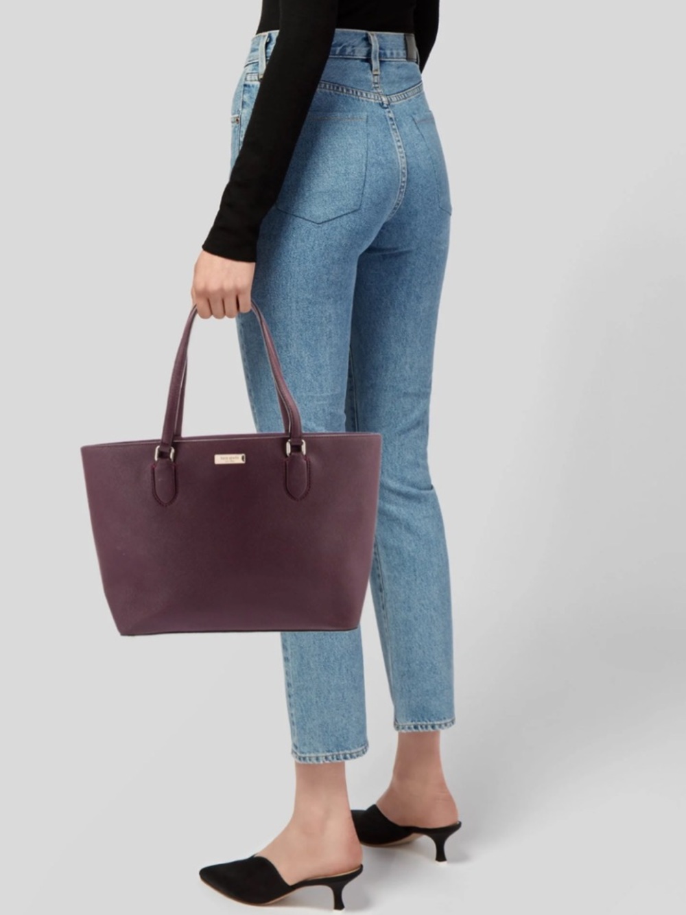 Kate Spade Purple Leather Zip Tote